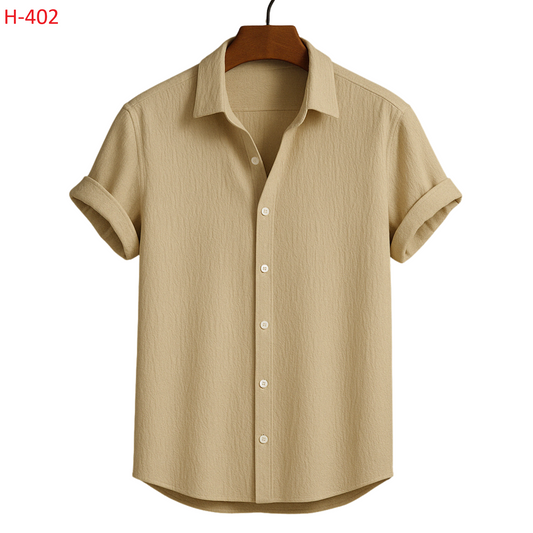 Beige Color Short Sleeved Shirt‌‌‌‌‌|H-402