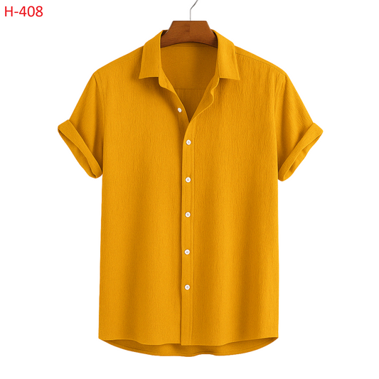 Mustard Yellow Short Sleeved Shirt‌‌‌‌‌|H-408
