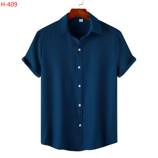 Petrol Blue Short Sleeved Shirt‌‌‌‌‌|H-409